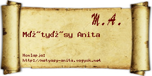 Mátyásy Anita névjegykártya